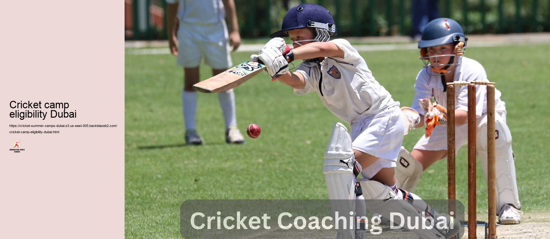 Cricket camp eligibility Dubai