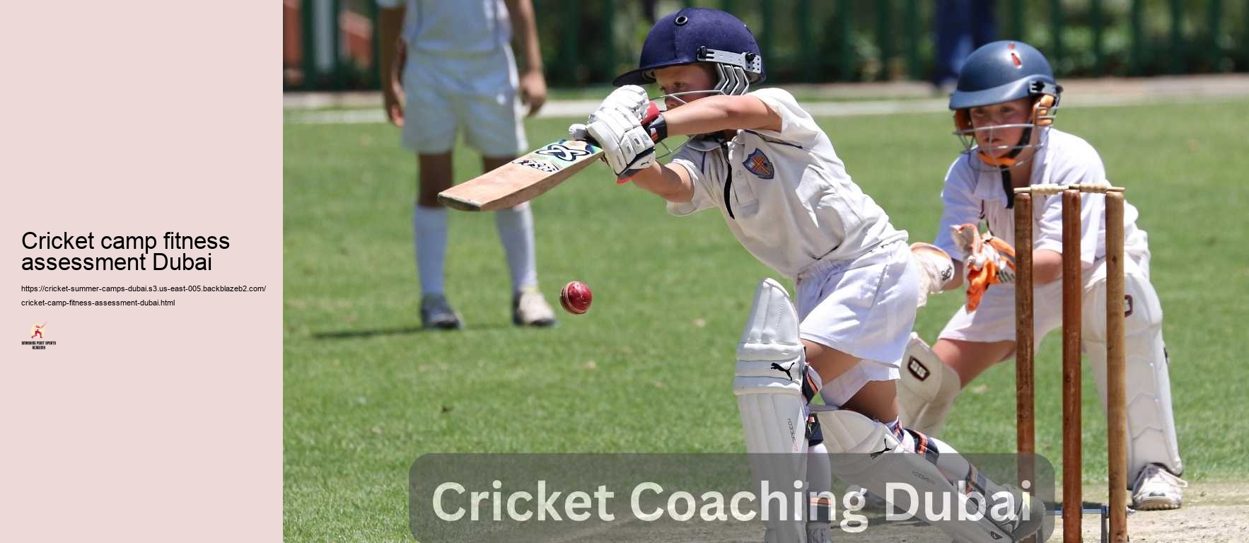 Cricket camp fitness assessment Dubai