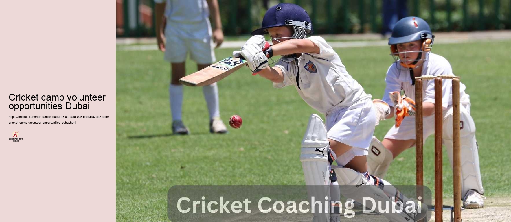 Cricket camp volunteer opportunities Dubai